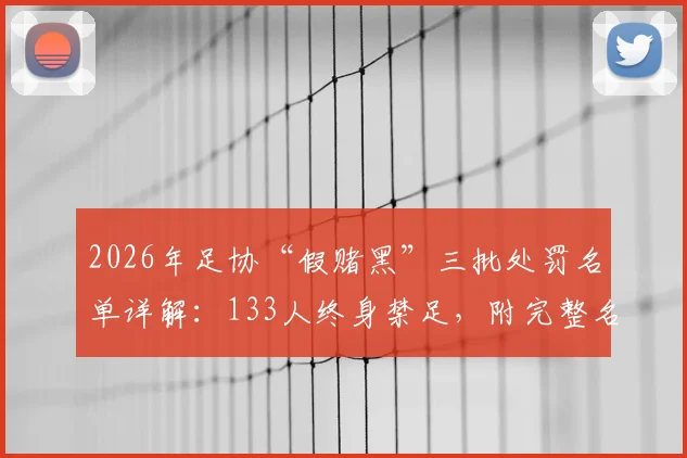 2026年足协“假赌黑”三批处罚名单详解：133人终身禁足，附完整名单查询与行业影响分析